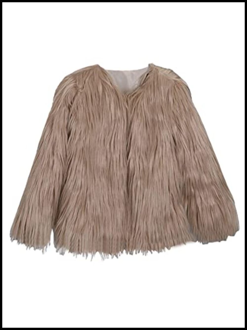 Women's Plus Size Faux Fur Open Front Cardigan Shaggy Long Sleeve Warm Coat